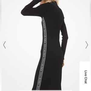 Micheal Kors logo tape ribbed dress